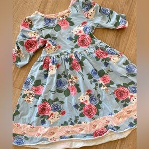 Cute Little Cat and Flower Dress size 5
